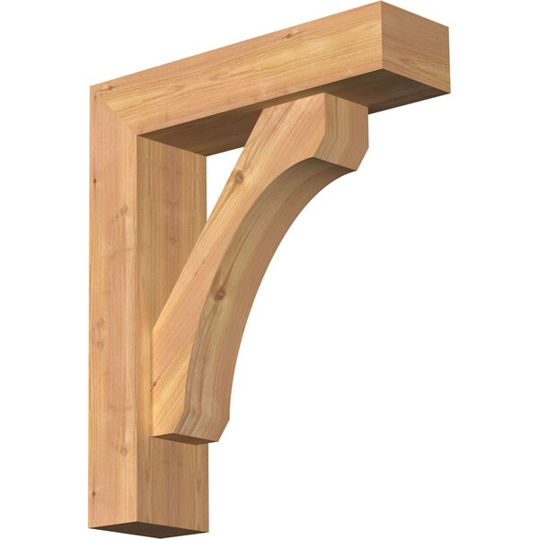 Ekena Millwork Legacy Block Smooth Bracket w/ Offset Brace, Western Red Cedar, 5 1/2"W x 20"D x 24"H BKT0604X20X24LEC05SWR - main